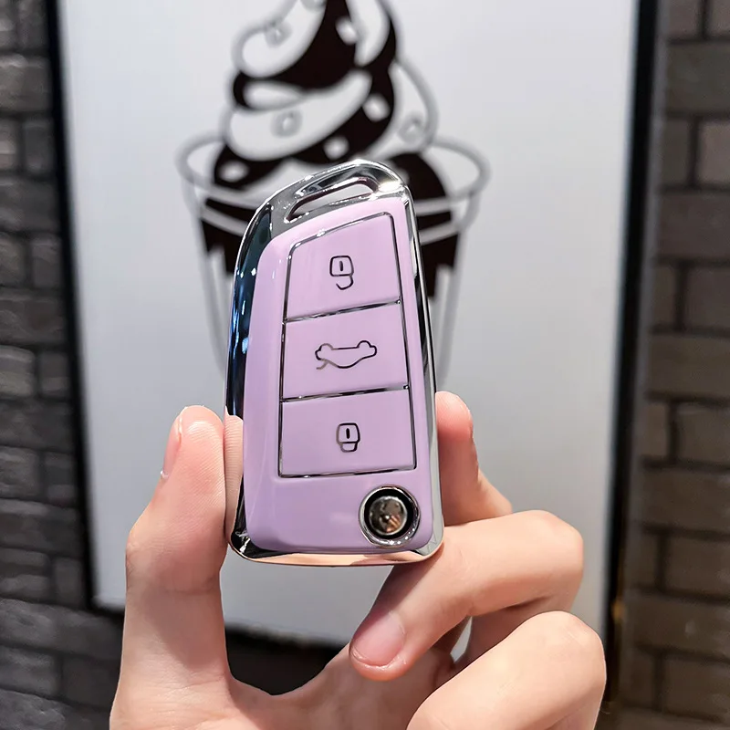 Picture 6: TPU Car Key Cover Folding Remote Control Fobs Shell Case Keychain Holder Auto Accessories For JAC S3 2018 2019 2020 2021 2022