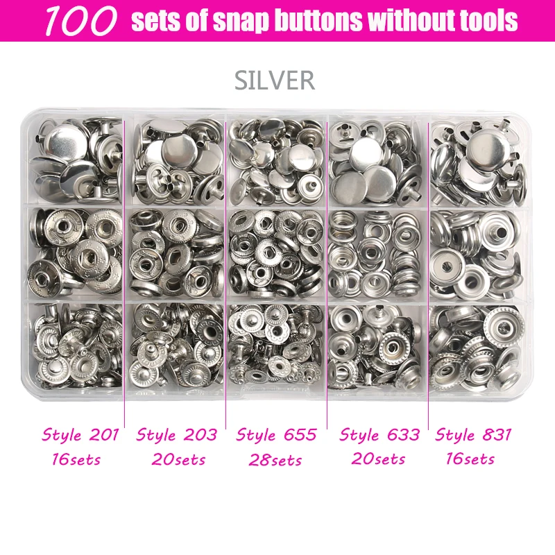 Metal/Plastic/Claw Snap Snaps Button Buttons With Pressure Pliers Buttons For Leather Crafts Clothing Bags Sewing Accessories