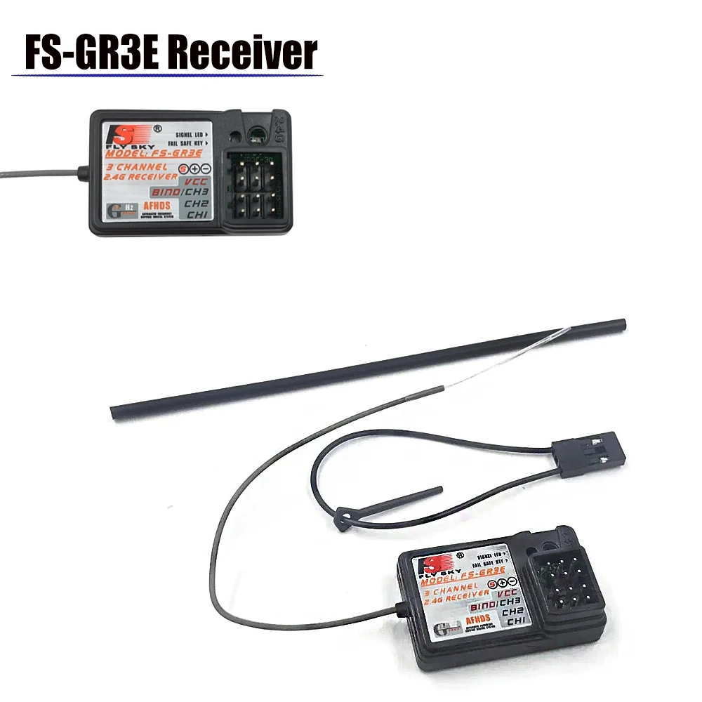 Flysky FS-GR3E 3 Channel 2.4G GR3E Receiver No Waterproof with Failsafe GT3B GR3C Upgrade for RC Boat Car GT3 GT2 Transmitter