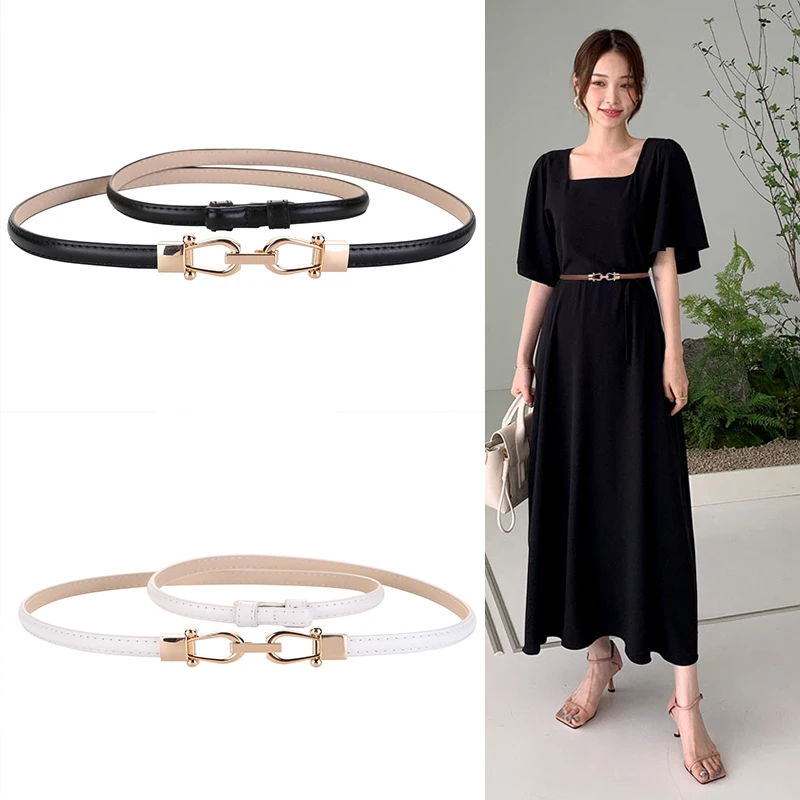 

Women Fashion Adjustable Horseshoe buckle Belts For Women's High Quality Belt Dress Waistband