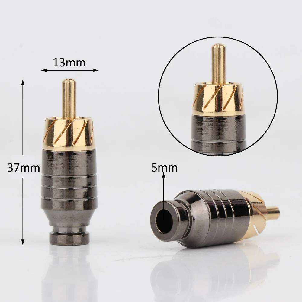 1 Piece  Luxury Soldering RCA Plug Jack Connector Speaker Audio Output/Input Adapter Plug Gold plated Earphone connector jack