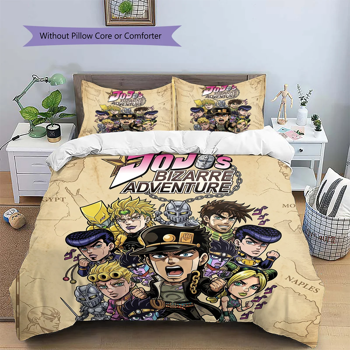 JoJo's Bizarre Adventure Pillowcase & Duvet Cover Set | Collectible JoJo's Bizarre Adventure Bedding | Gift for Fans YUN6511