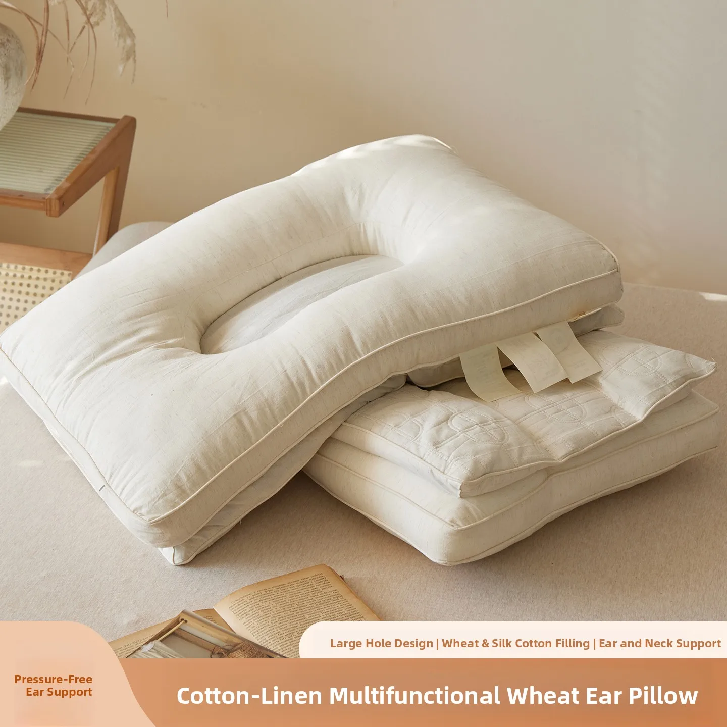 

Five Star Hotel Standard Linen Multi Functional Ear Protection Pillow Core Buckwheat Sieved Eye Protection Non Ear Pressing N...