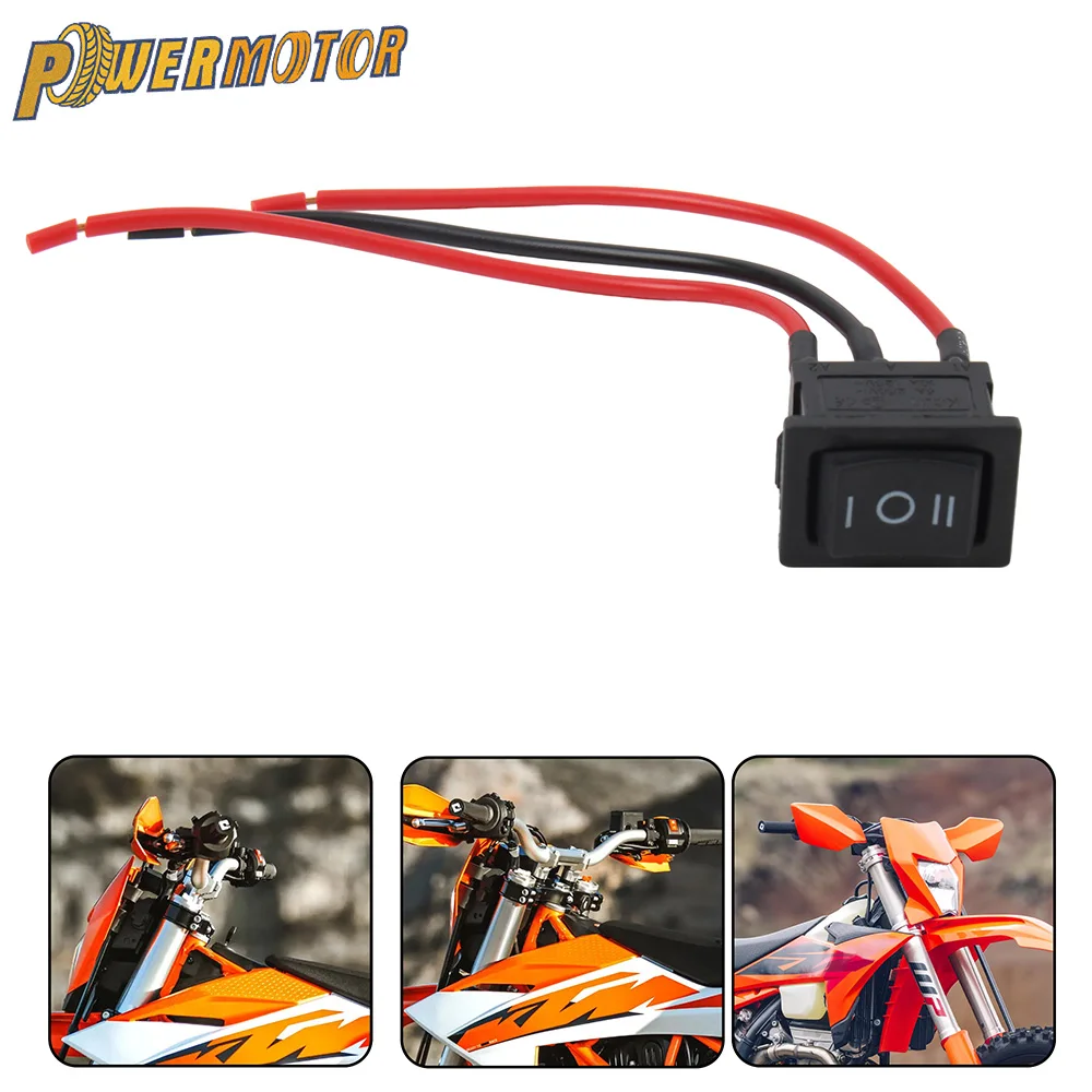 Motorcycle Rocker Switch 3 Pin Pre-Wired Toggle Switch Terminal 15CM DC Controller Power Switch Motorbike Universial Parts ﻿