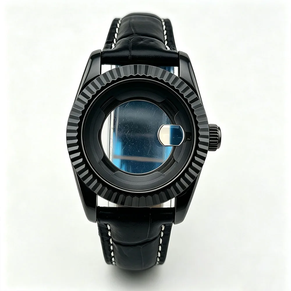 31MM NH05 Case Sapphire Glass Stainless Steel Waterproof Watch Case for Ladies Fit NH05 Movement Fit 24.5mm Dial Leather straps