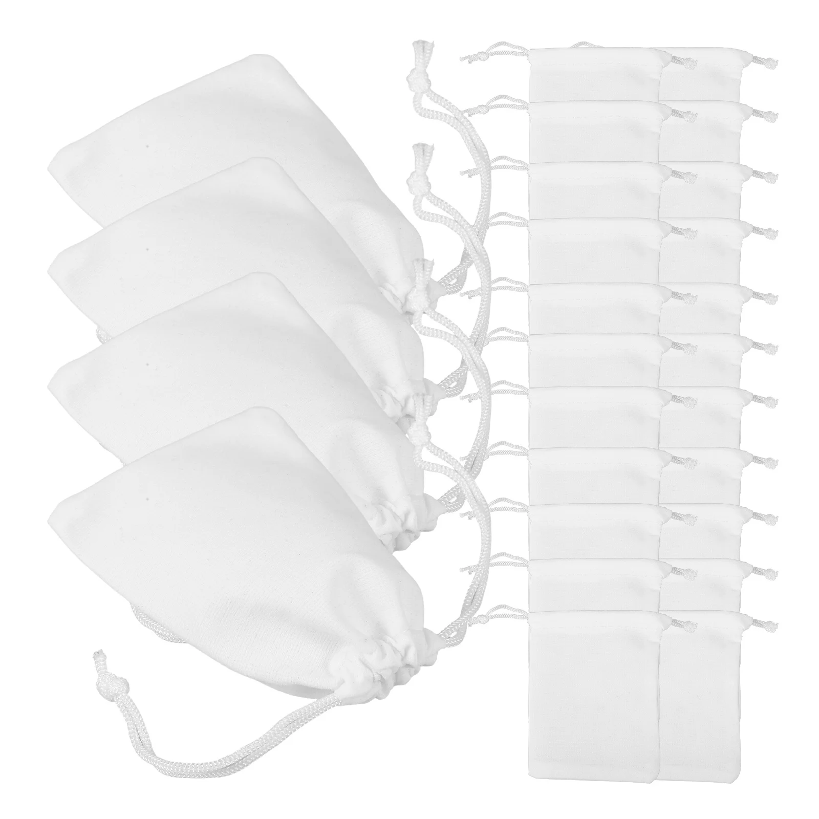 

60Pcs Drawstring Jewelry Bags Storage Pouches Fabric Small Gift Organizer for Earrings Rings Necklaces Bracelets Wedding Favor