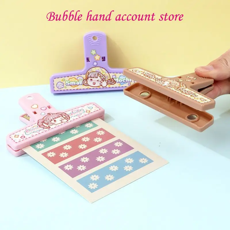 Kleine Mochi Gekleurde Handnet Clip Ijzeren Absorberende Steen Plastic Multi Functionele Briefpapier Opslag Sticker Map Clip