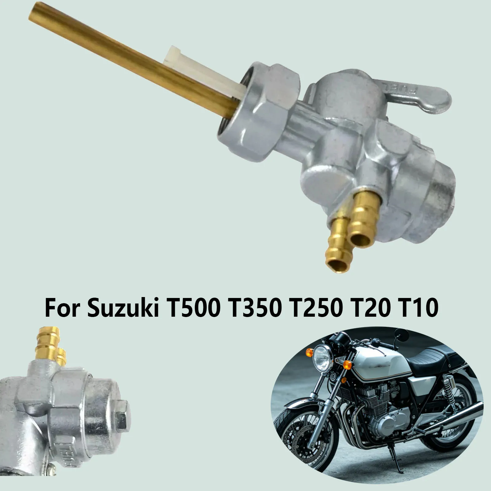 Vintage Motorcycle Fuel Tap On/Off/Res for Suzuki T500 T350 T305 Petcock Gas Valve for Classic Bike