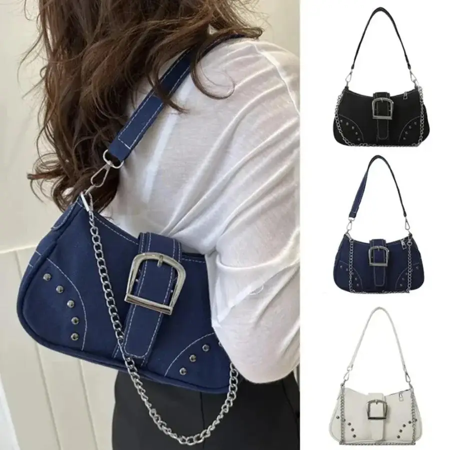 Simple Retro Underarm Bag Fashionable Trend Casual Shoulder Bag Canvas Casual Texture Crossbody Bag for Women