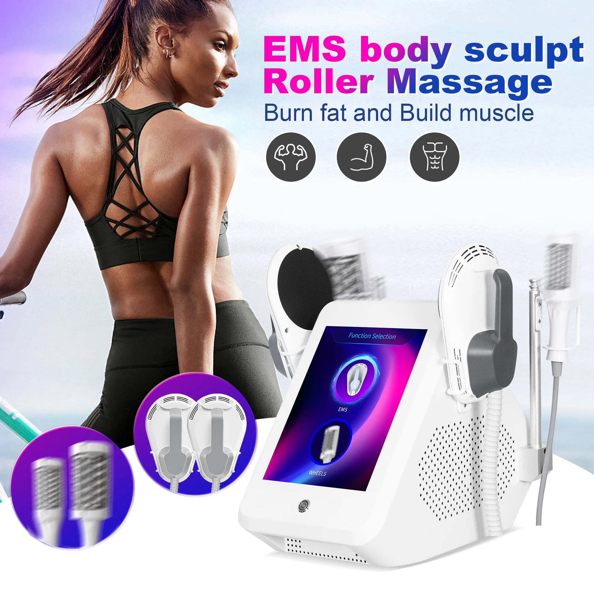 

Myoslim EMS Body Shaping Machine RF 2 in 1 Fat Burning Slimming Inner Bead Roller Massage Slimming Muscle Stimulator