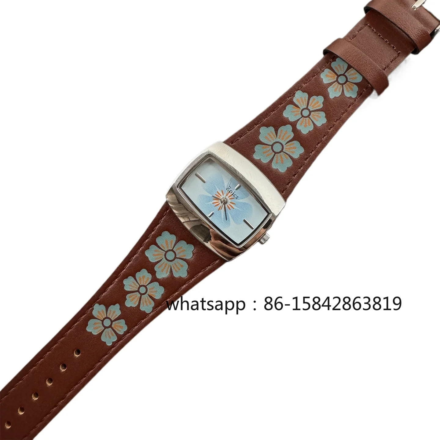 New Original Niche Retro Casual Sports Leather Strap Quartz Watch Daisies