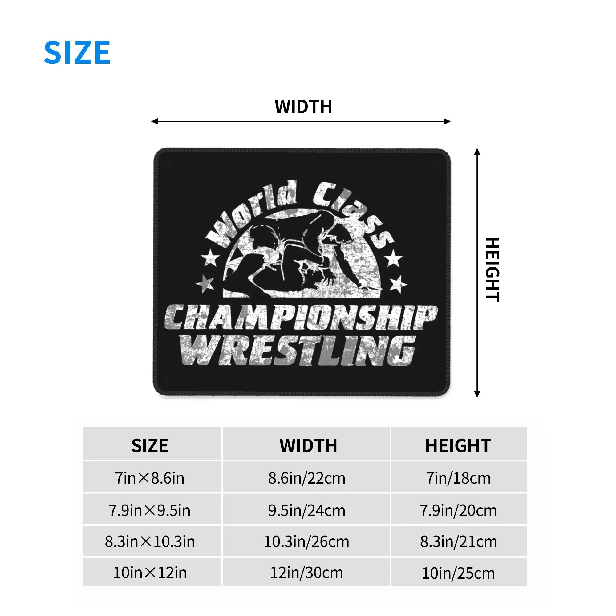 Tappetino per mouse da wrestling campionato di classe mondiale, tastiera per computer, tappetino per mouse, PC da gioco, laptop, scrivania, accessori per ufficio, tappetini da tavolo
