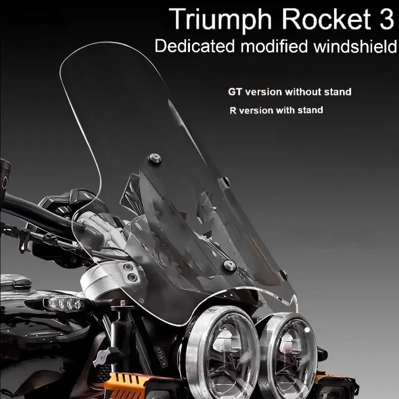 For Triumph Rocket3 Motorcycle Windshield R Version Modified Custom Windshield GT Version Heightening and Widening Accessories