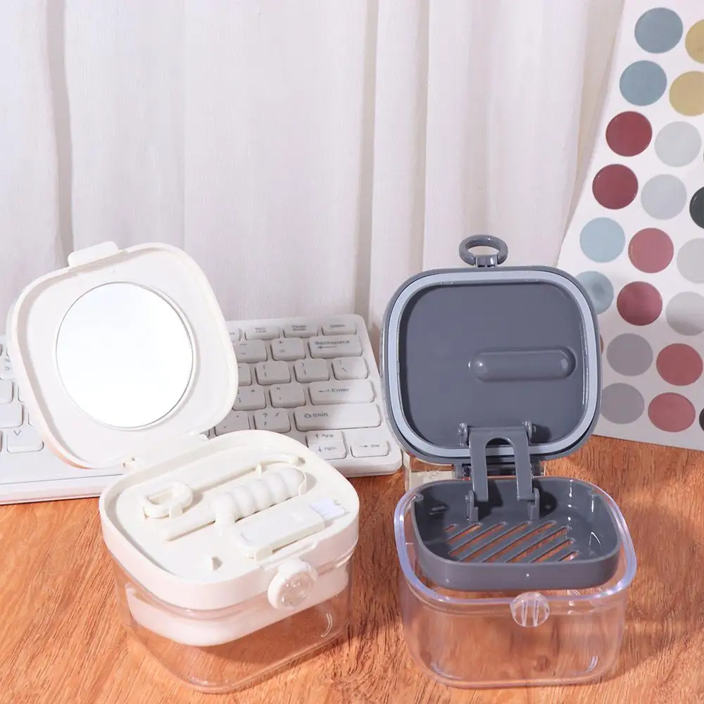 Transparent Double Layer Braces Storage Box Universal Sealed Orthodontic Retainer Case Portable Food Grade