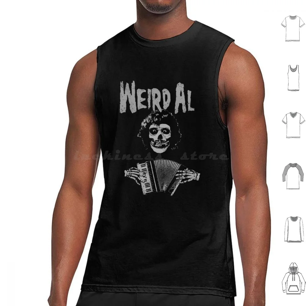 Weird Al-Weird Al Meets The With Accordion Tank Tops Print Cotton Weird Al Yankovic White And Nerdy Accordion Polka Punk