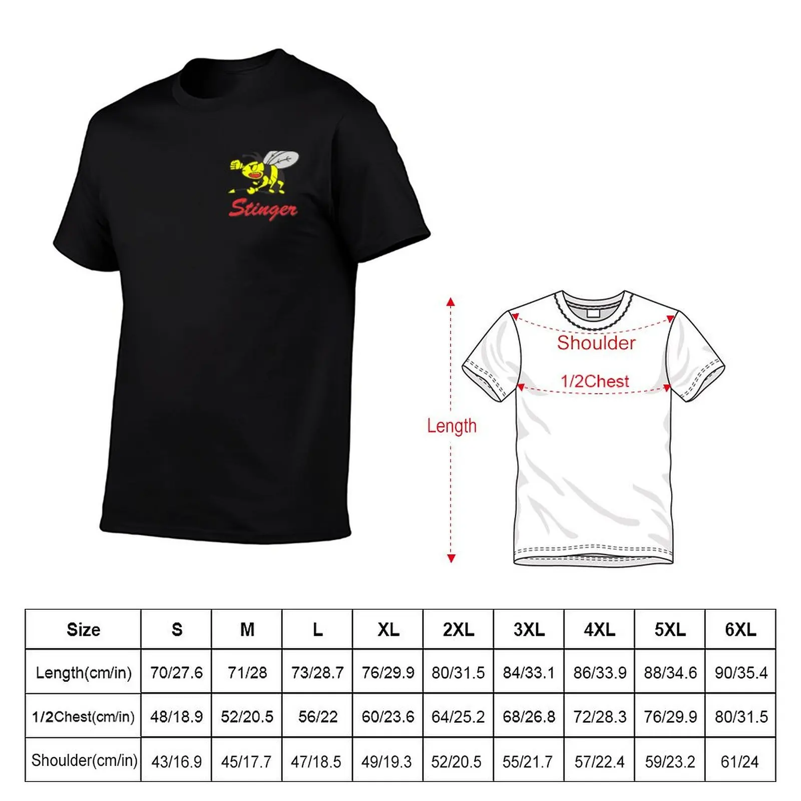 Stinger Logo T-Shirt baggy shirts cute tops graphics black t-shirts for men