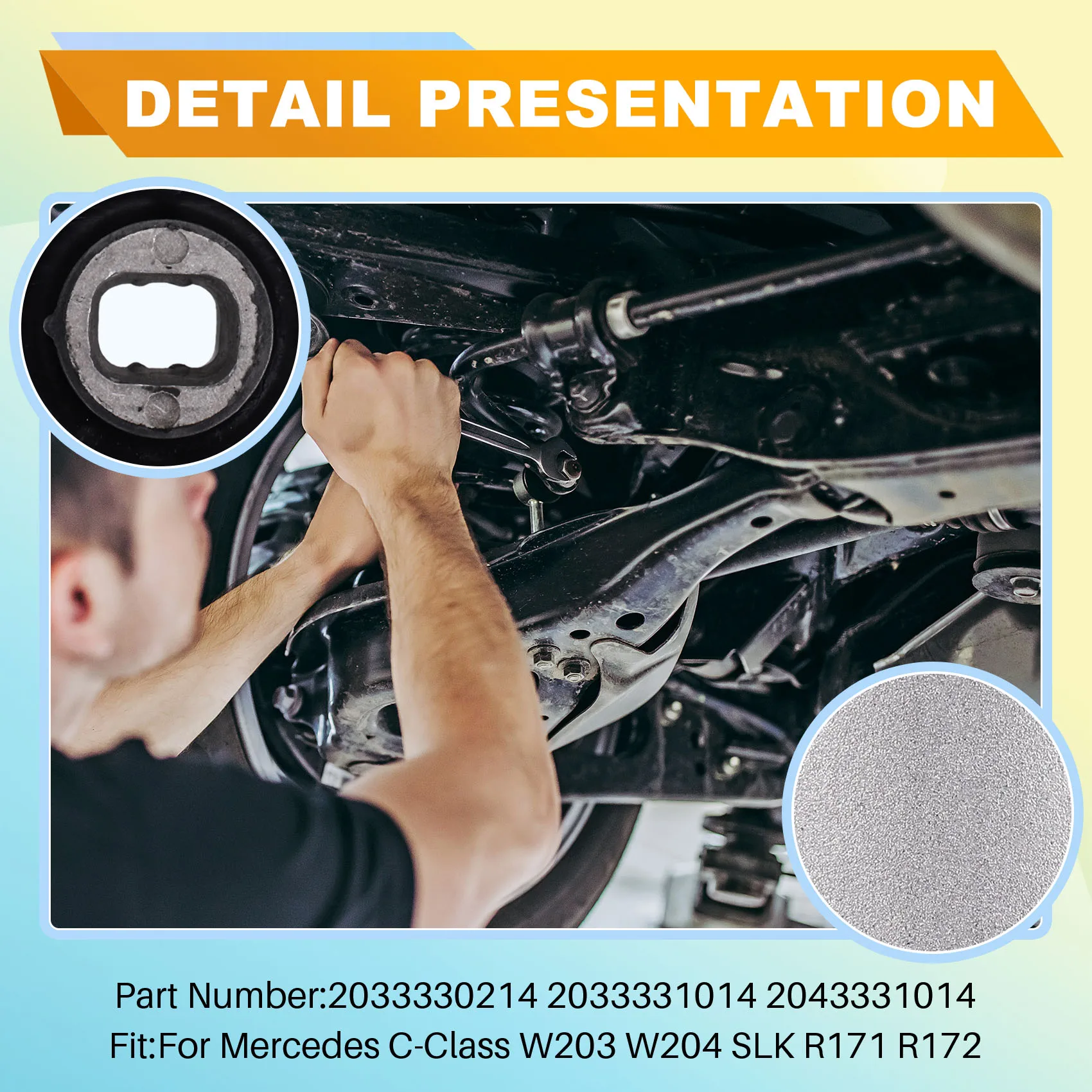 

A80X-Suspension Control Arm Bushing 2033330214 2033331014 2043331014 For C-Class W203 W204 SLK R171 R172