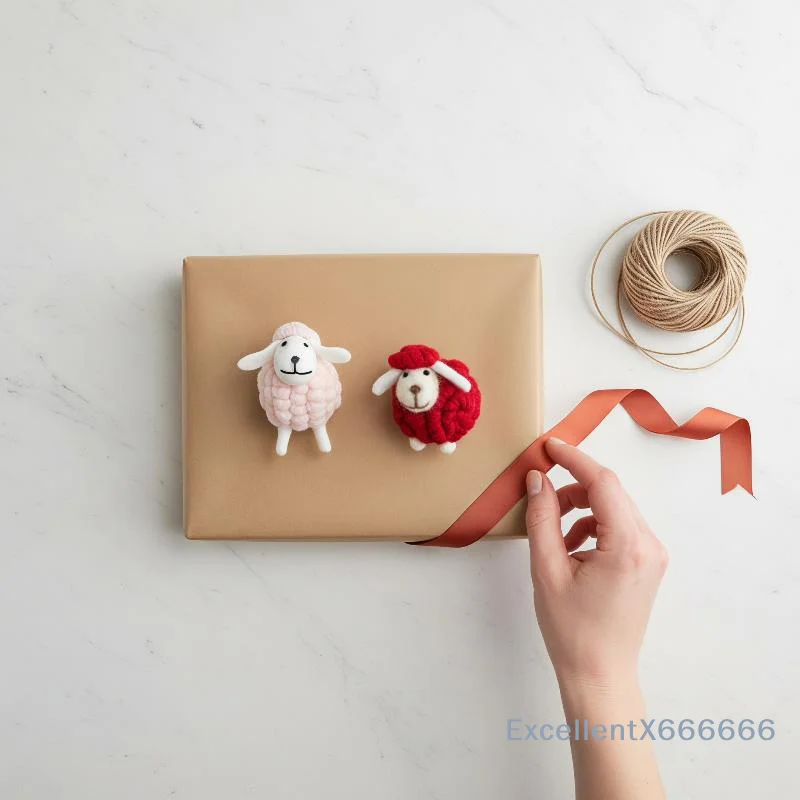1Pc Mini Table Ornament Felt Sheep Figurines Miniatures Wool Felt Lamb Cute Decoration Party Supplies Statue Miniature
