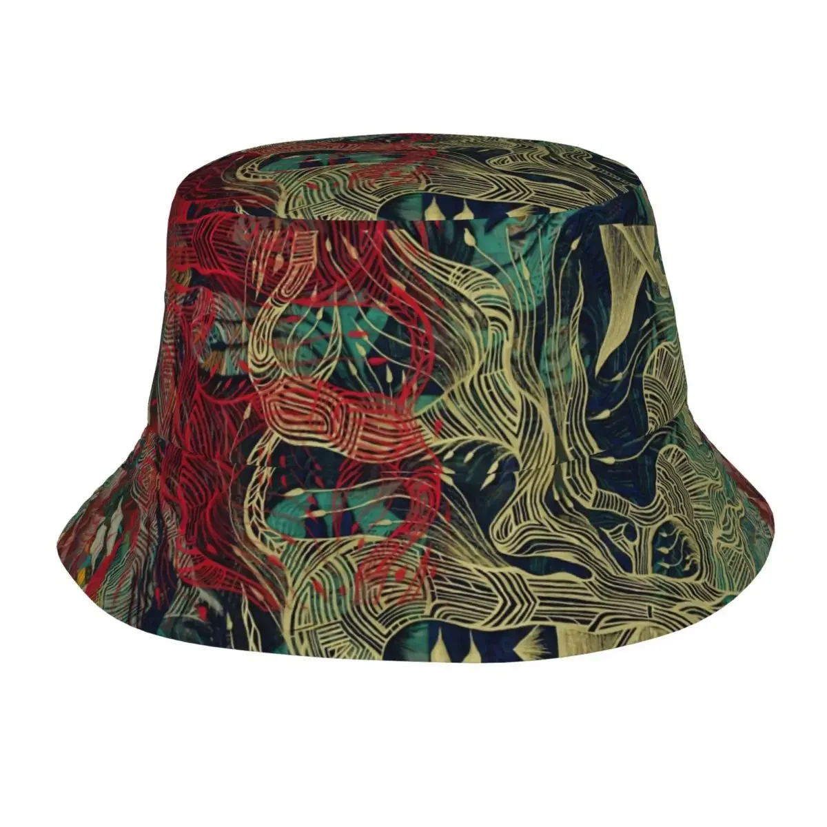 Fashion Abstract Psychedelic Pattern Bucket Hat Women Men Beach Sun Summer Fisherman Cap