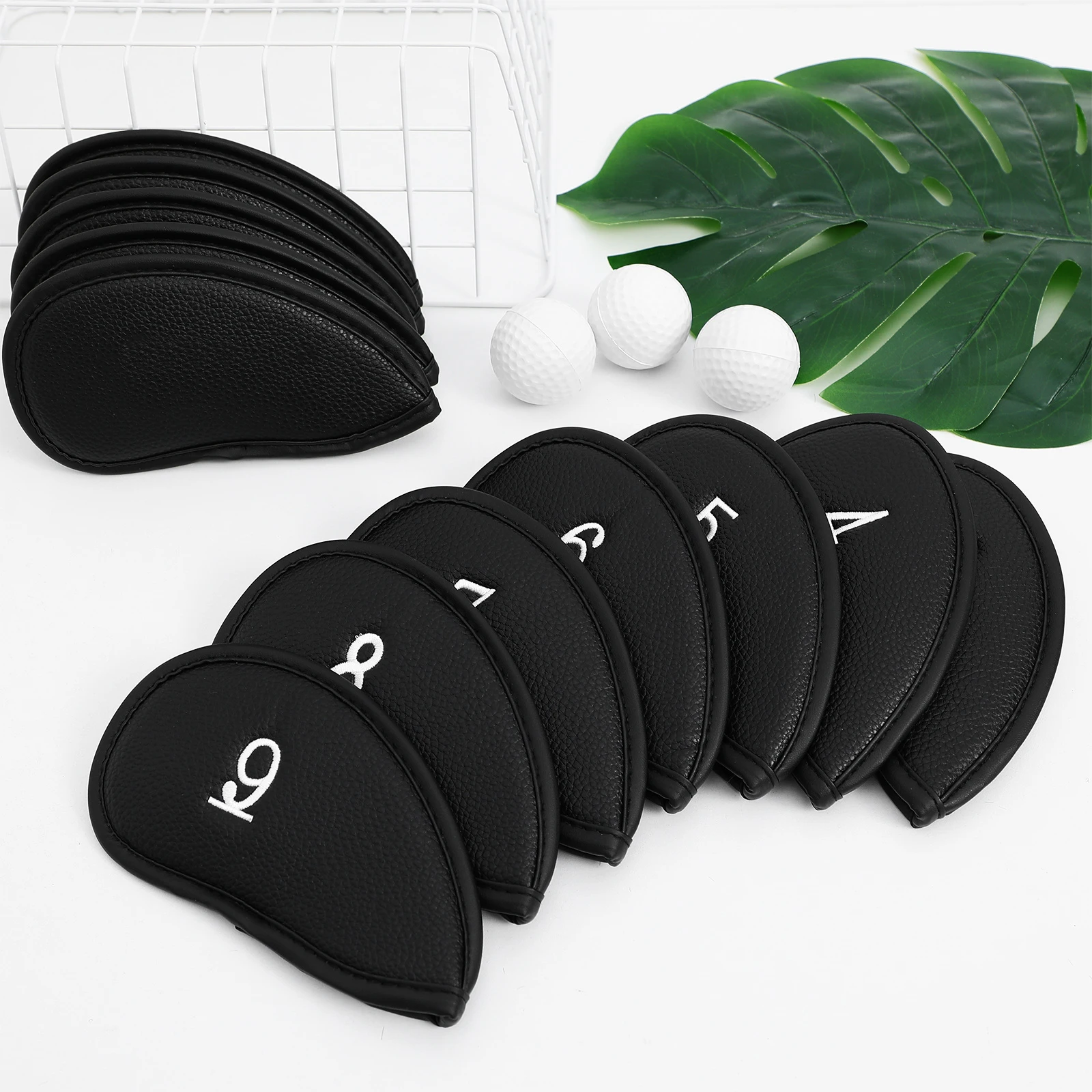 

12 Pcs Golf Accessories Club Cover Putter Covers Golfs Iron Protective Skull Heads Black Rod Miss