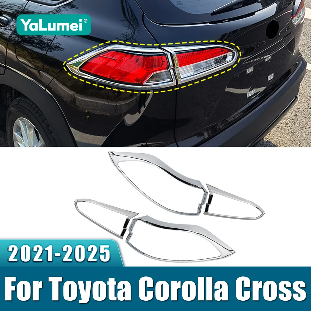 Für Toyota Corolla Kreuz XG10 2021 2022 2023 2024 2025 ABS Auto Rücklicht Lampe Dekoration Rahmen Abdeckung Hinten licht Trim Aufkleber