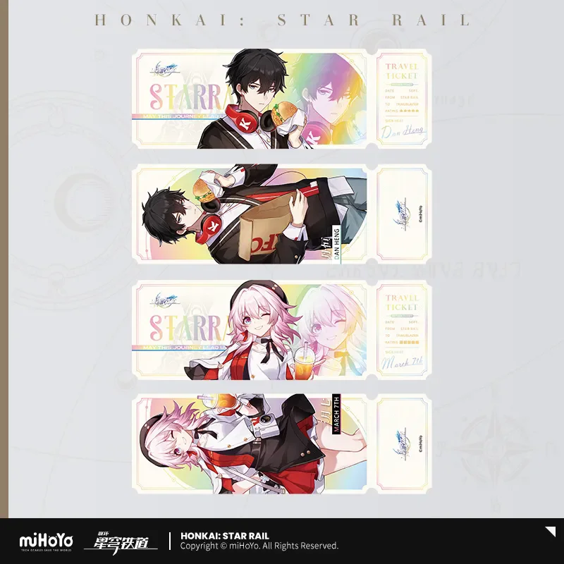 

[Genuine] miHoYo Honkai: Star Rail Official Anime Tasty Sailing Series Game Peripherals DIY Collection Laser Ticket Holiday Gift