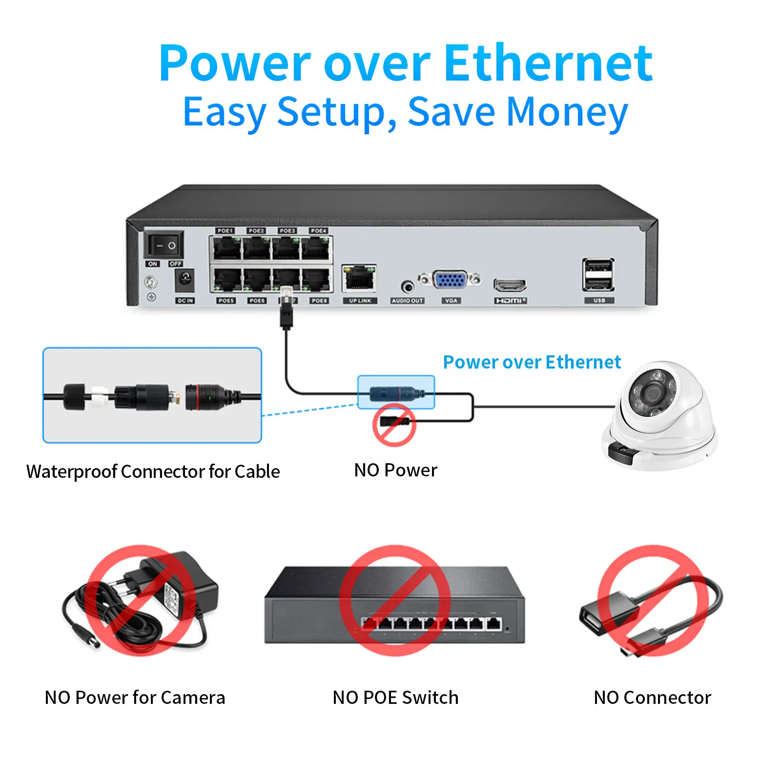 AZISHN 4K 8MP Outdoor Metal Infrared Night Vision Video Monitoring Hemispheric Motion Detection CCTV Audio IP Camera