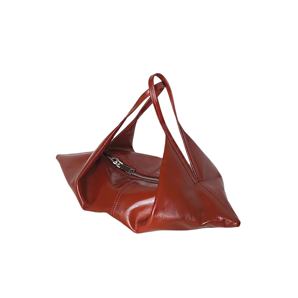 

Soft Leather Croissant Crossbody Bag Vintage Hobos Lazy Style Shoulder Bag Large Capacity Commuting Oil Wax Leather Handbag