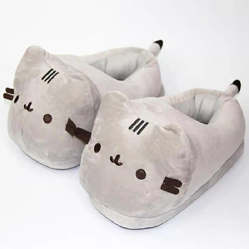 Pusheen الدهون القط الكرتون نعال قماش شامل القط أحذية قطنية المنزل دافئة وجميلة سحب مواء لمس الهدايا المحيطة #3