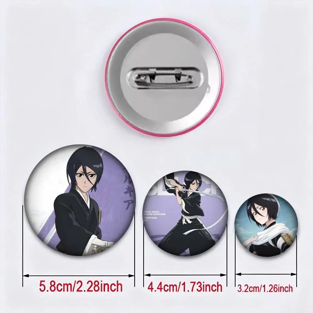 Anime B-Bleach-ES R-Renji Abarai  25 32 44 58 75mm Badges Personalized Round Brooches Pins Accessory Gift