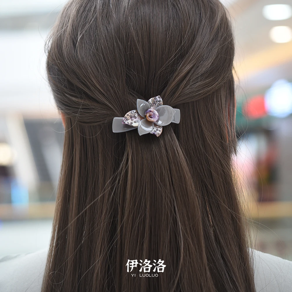 Women Headwear Girls Hairwear Small Size Rhinestone Hair Clip Flower Vintage Hair Barrette Cute Hair Accessories For Women