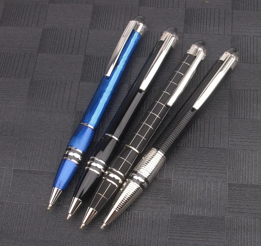 

M B Midnight Resin Starwolker Ballpoint Pen Metal Black Lattice Rollerball Fountain Pens with Diamond Top Office Supplies