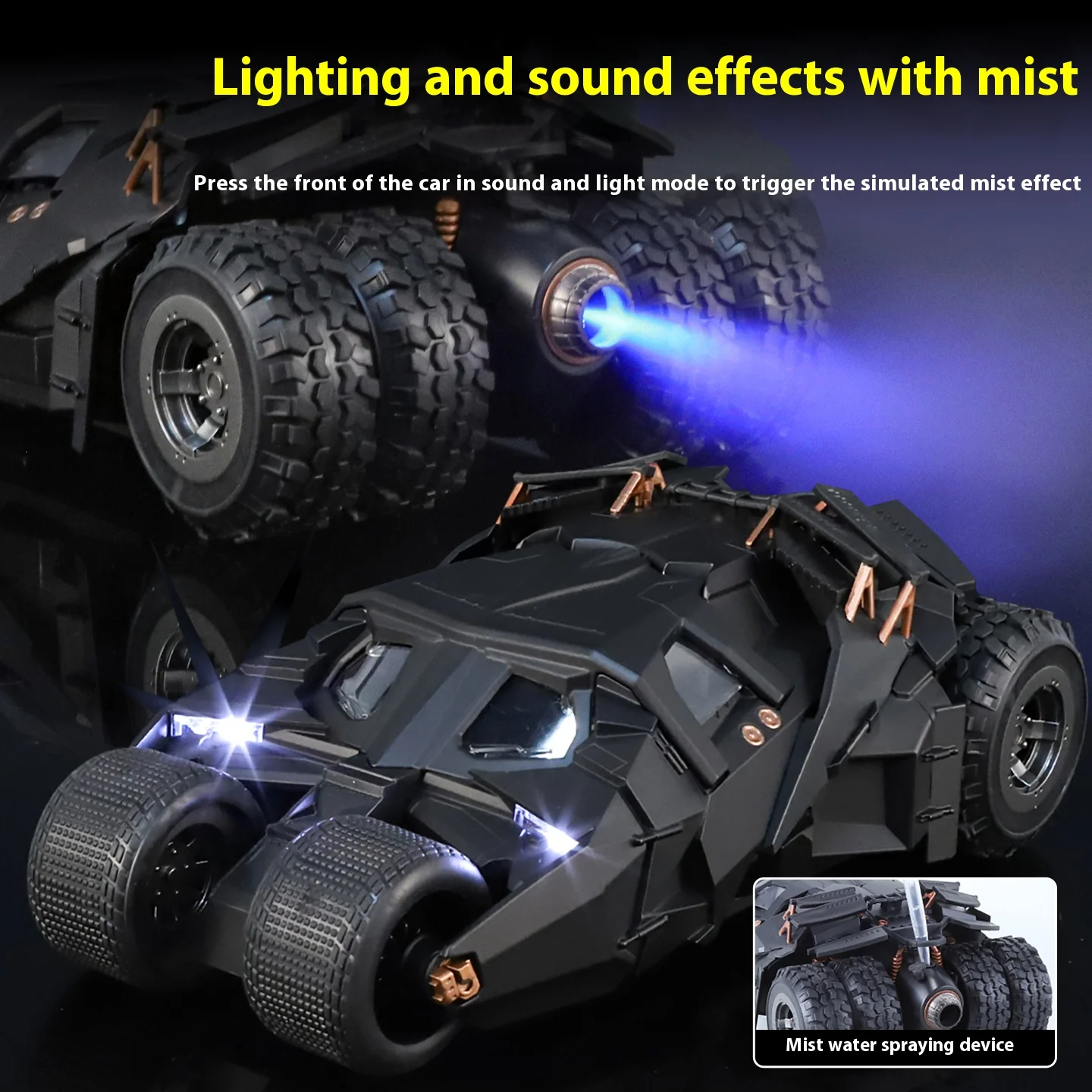 1:24 Dark Knight Cool Batmobile Alloy Model, Exquisite Desktop Ornaments, Best Collection for Car Model Enthusiasts
