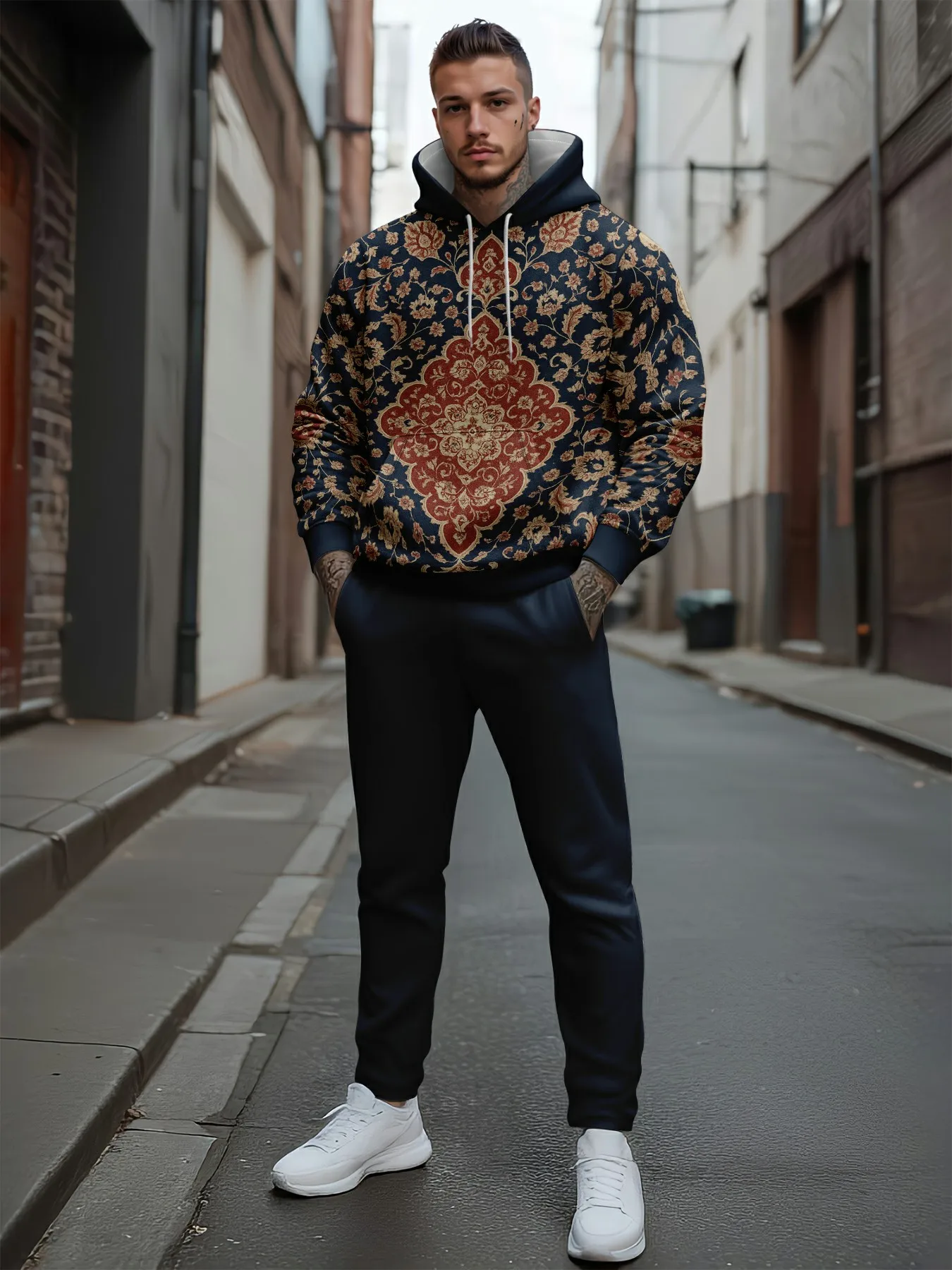 

Мужская толстовка с 3D принтом, спортивный костюм, повседневный свободный флисовый комплект с капюшоном, теплая новая мода