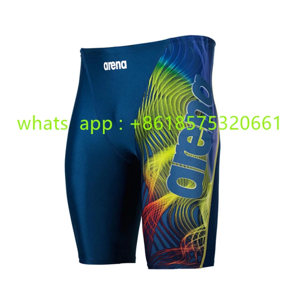 New Men Swim Jammer Swimming Trunks Professional Swim Surf Trunks Summer Beach Lycra Quick Dry Uv Protection Gym Tights Shorts