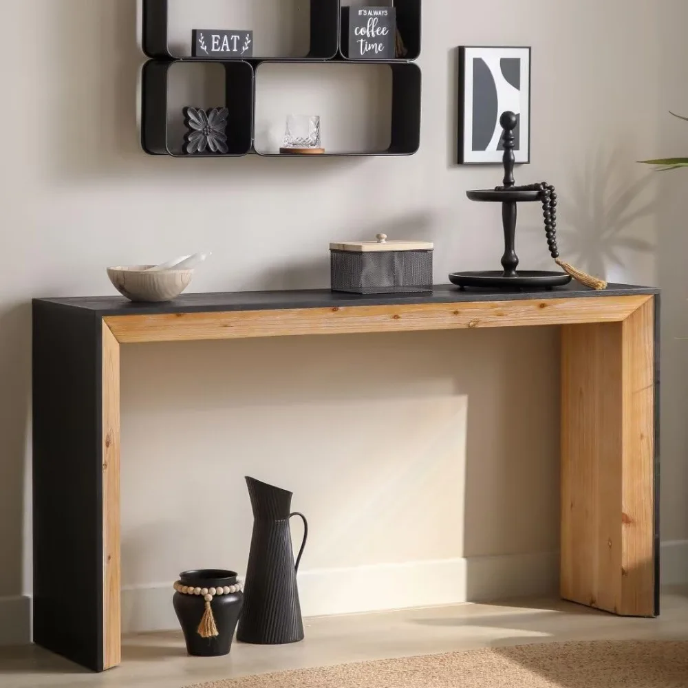 

Black/Natural Wooden Console Table Narrow Entryway Table Modern Couch Tables Small Entry Way Tables, Easy Assembly, Multi Colors