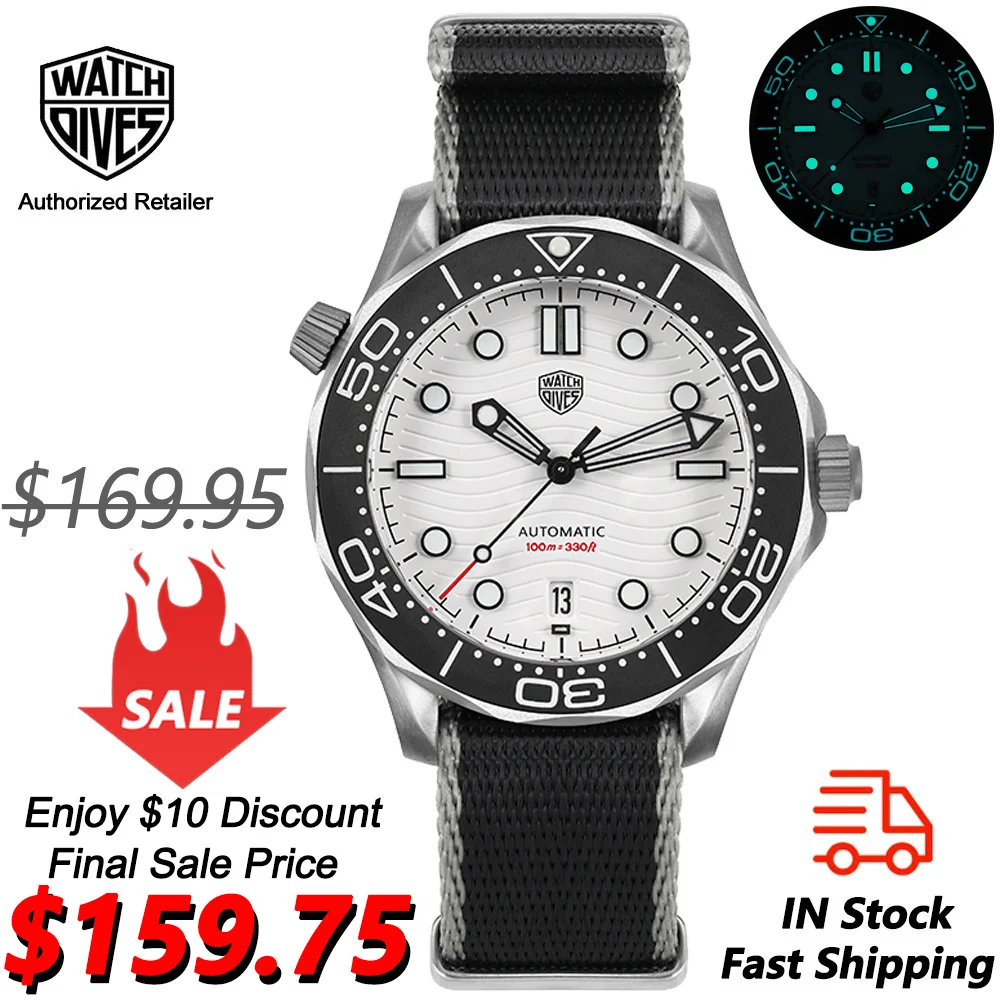 

Watchdives WD007 Nttd Watch NH35 Automatic Movement 007 titanium Style Watches BGW9 Luminous Domed Sapphire Crystal Wristwatch