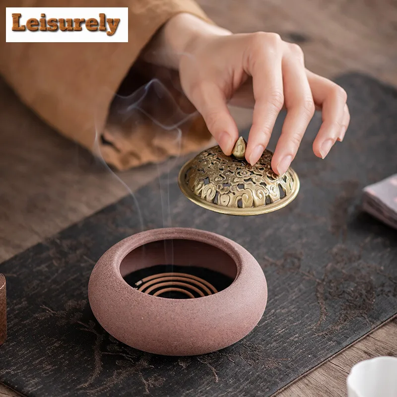 Ceramic Auspicious Cloud Plate Incense Burner Small Household Indoor Aromatherapy Burner Tasting Fragrance Tea Ceremony Ornament