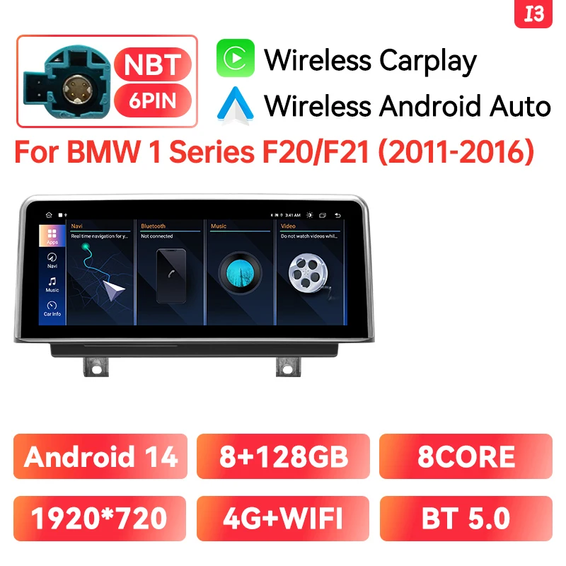 XONRICH Draadloze CarPlay Android Auto Multimedia Speler Voor BMW 1 Serie F20 F21 2 Serie F23 2013-2016 NBT 4G Wifi Stereo