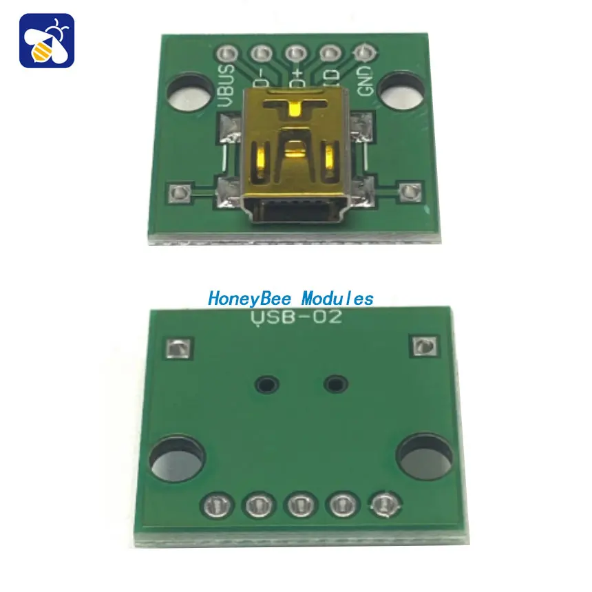 USB to DIP Female Header Horizontal MINI5P Patch to 2.54mm Direct Plug Solder Adapter Board(U8)