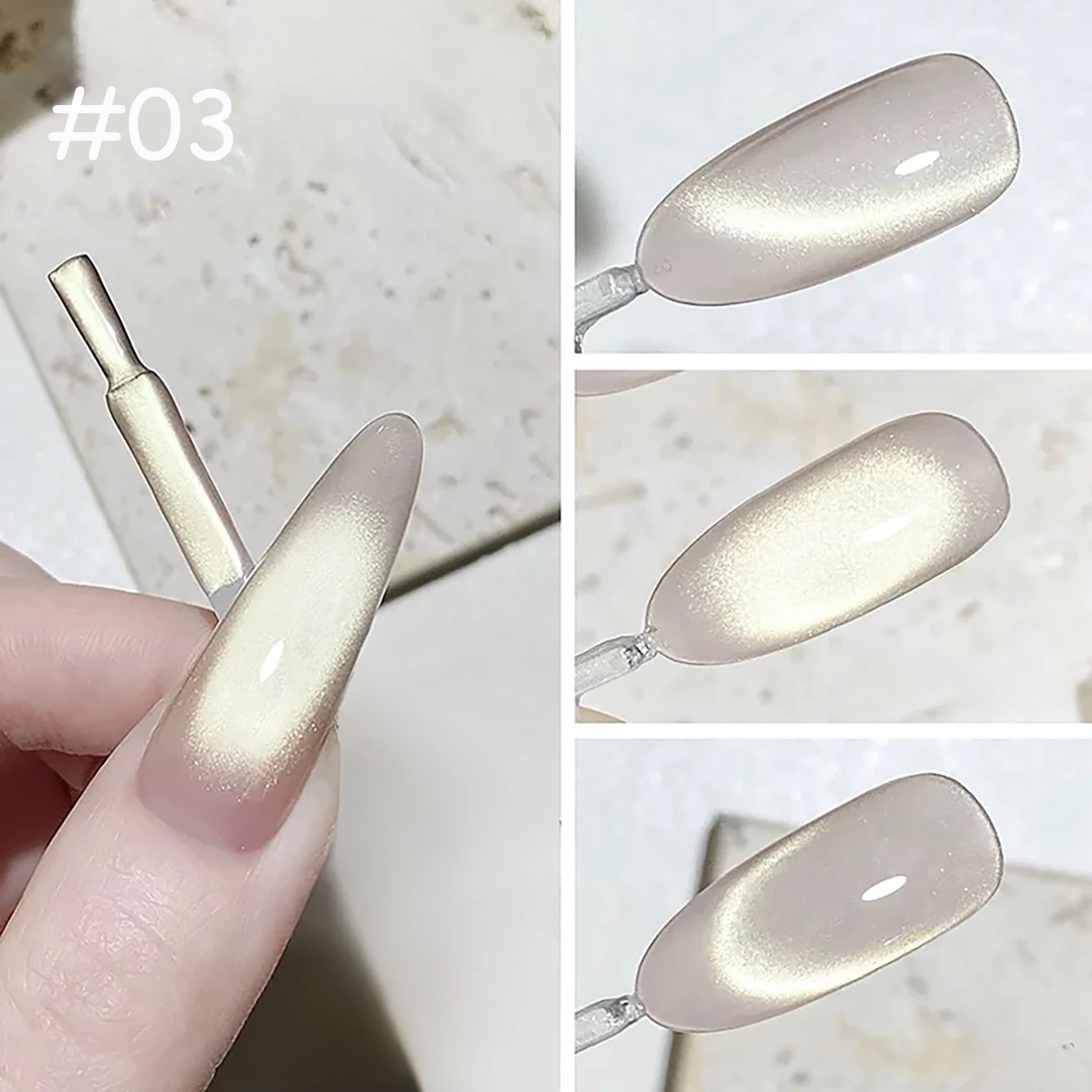 1pcs ZH New Royal Cat Eye Gel เล็บ 2025 ฤดูร้อนไวท์เทนนิ่งพลอยสีฟ้าลูกปัดแก้ว Cat Eye Nail Art สําหรับ All Seasons