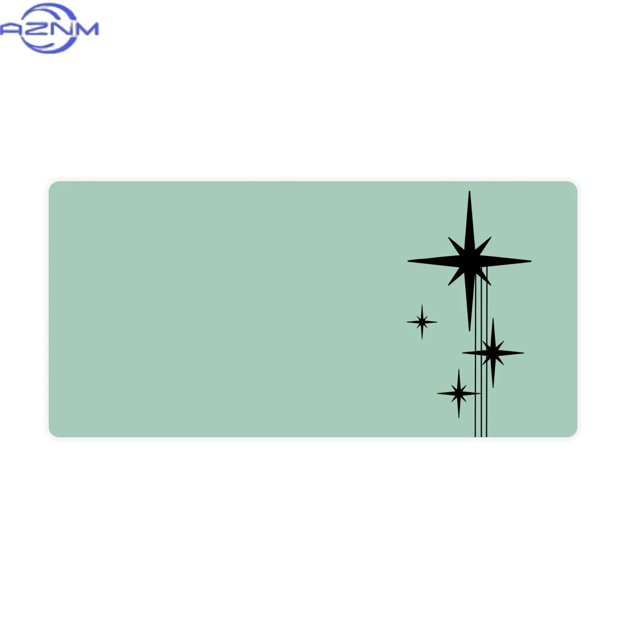 1950s Atomic Age Vintage Mint Green and Black Starburst Pattern Elegant Desk Mat, Adding a Touch of Elegance to the Business Off