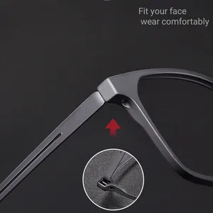 Nouvelles lunettes de lecture en titane pur pour hommes TR90 Anti-Blue Ray Full Frame Lunettes d’ordinateur Dioptrie +1,0 +4,0 10 meilleures ventes en titane pur - No 7