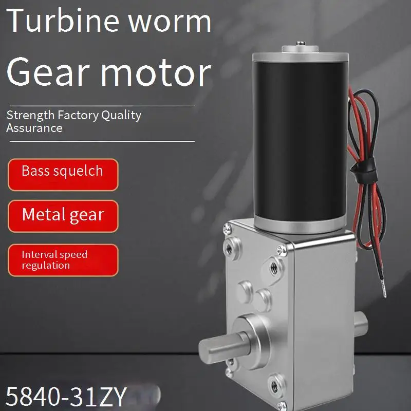 

100KG.CM 5840-31zy Dual Output Shaft Worm Encoder Micro Reduction Motor 2.5-470rpm Self Locking Speed Control Small Motor 12v24v