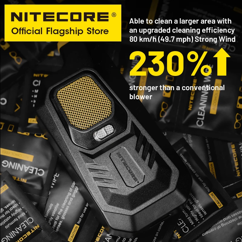 NITECORE-soplador de aire eléctrico para cámara, limpiador de Sensor de lente de fotografía, 2,7 kPa, para teclado Canon, Nikon, Sony, disco de