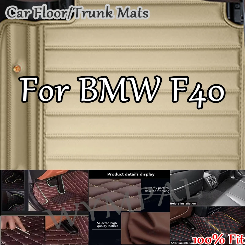 

Роскошные автомобильные коврики на заказ для BMW F40 2017 2018 2019 2020 2021, авто роскошные кожаные мужские и женские автомобильные коврики с полным покрытием