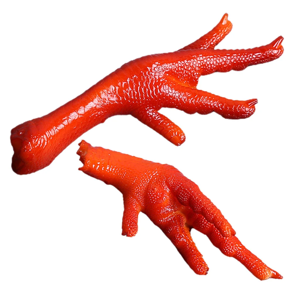 2 Pcs Delicatessen Simulated Chicken Feet Model Fake Pvc Kitchen Decor And Accessories