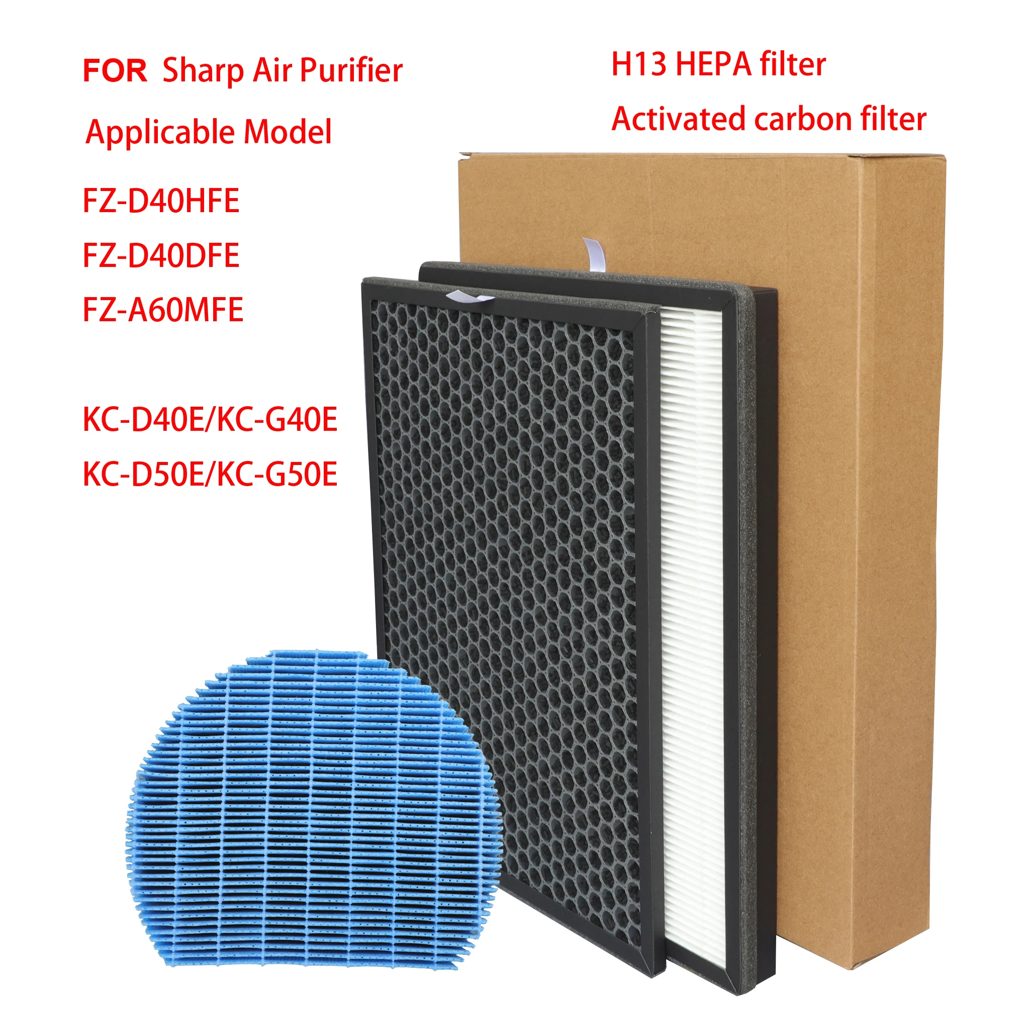 For Sharp Air Purifier KC-D50 KC-D40E-W KC-E50 KC-F50 KC-D40E Heap Filter Actived Carbon Filter 40*22cm Air Humidifier Parts