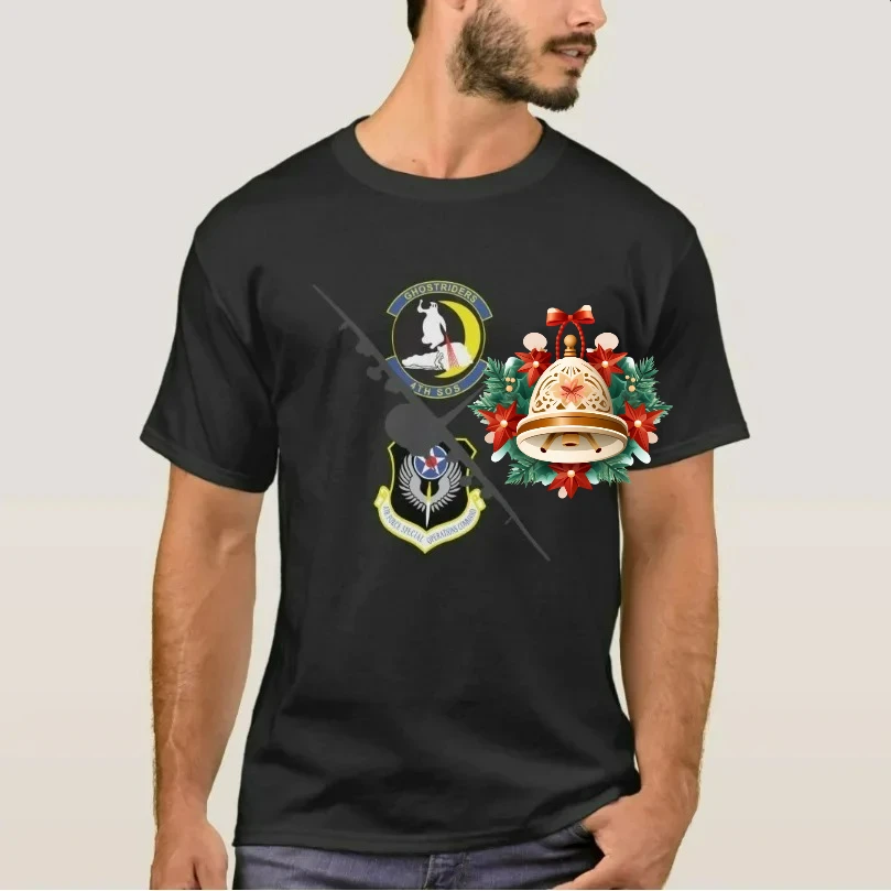 Air Force Special Operations Command 4th Special Operations Squadron AC-130 Silhouette T-Shirt 100% Cotton Casual Mens T-shirt