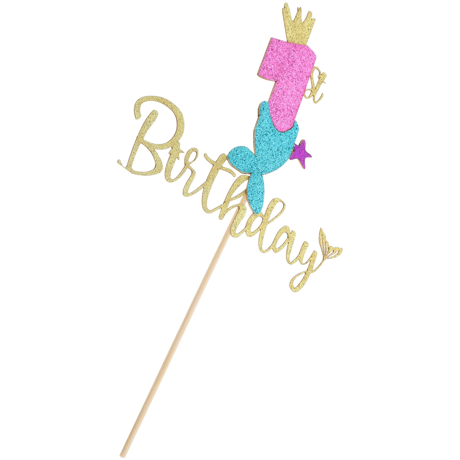 

Children's Birthday Party Digital Cake Plug-in Mermaid Theme Decoration Card Delicate Cakes Supply